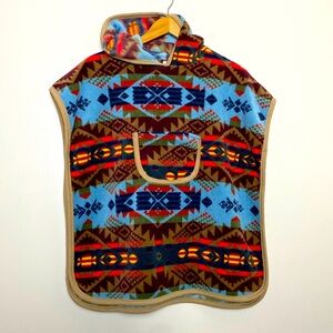 Lindo Fleece Aztec Print Vest Pullover Hooded Western Boho Design Size 11